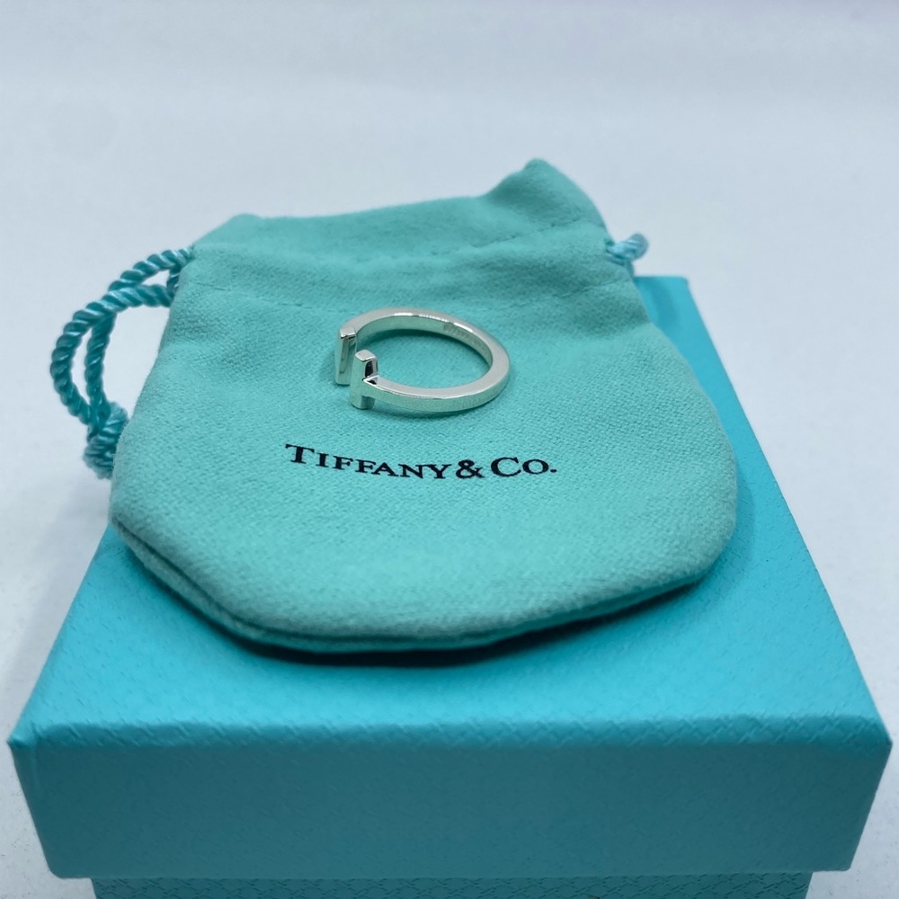 Tiffany & Co. Sterling Silver T Square Ring - Picture 4 of 8